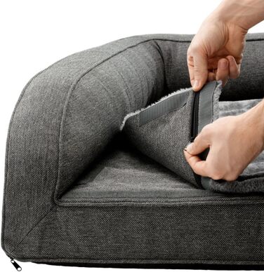 Ортопедичний собачий диван HUNTER Livingston антрацит, розмір L