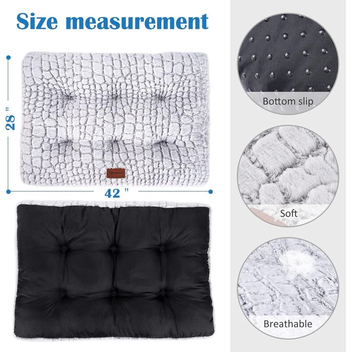 М'яке ліжко для собак ULIGOTA, килимок для котів, машинного прання, неслизьке, розмір XL (107 x 71 x 10 см)