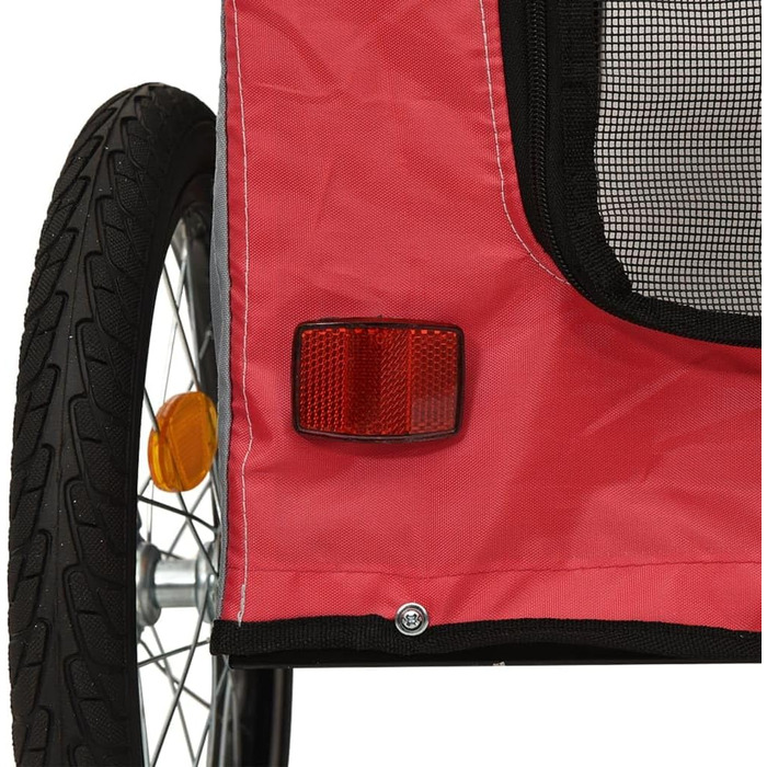 Фургон для собак Fasba: причіп для велосипеда, безпечний, з відбивачами та прапорцем, для котів та інших тварин, червоно-сірий, Oxford-тканина та метал