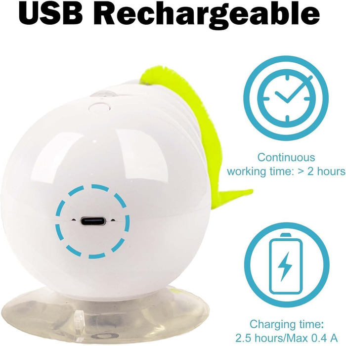 Інтерактивна іграшка для котів Vibbang Wusel Wurm: розумний черв'ячок з датчиками руху, кріплення на стіну/вікно, для котів середніх та маленьких порід