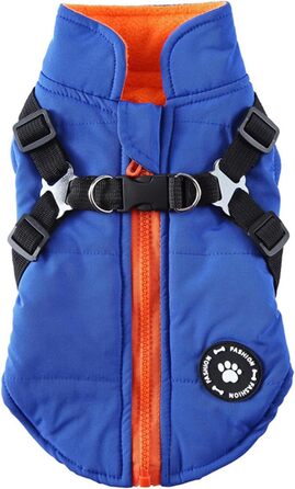 Тепла зимова жилетка для собак - блакитна, S | Зі зручним кріпленням для нашийника | Зимовий одяг для собак середніх та великих порід