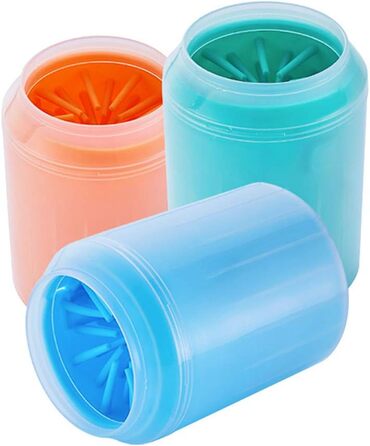 Портативний очищувач лап для собак, миска для лап з силікону, зелений (L)