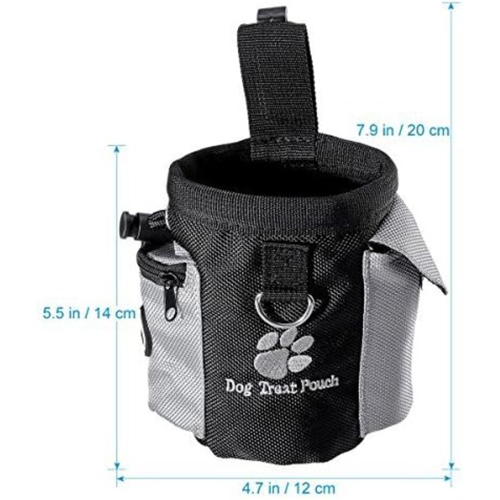 Сумка для ласощів для собак UEETEK Oxford, сумка для тренувань, з дозатором пакетів для прибирання, 12.5 x 8 x 12.5 см