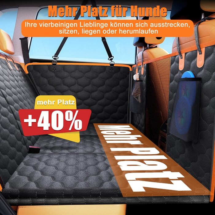 Кришка для автосидіння для собак JOEJOY, водонепроникна, стійка до подряпин, для заднього сидіння, з жорсткою основою