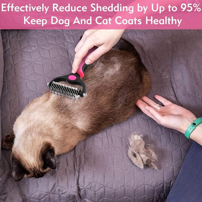 Двостороння щітка для грумінгу собак, котів та коней - видаляє підшерсток та розплутує шерсть. Підходить для собак різних порід та розмірів