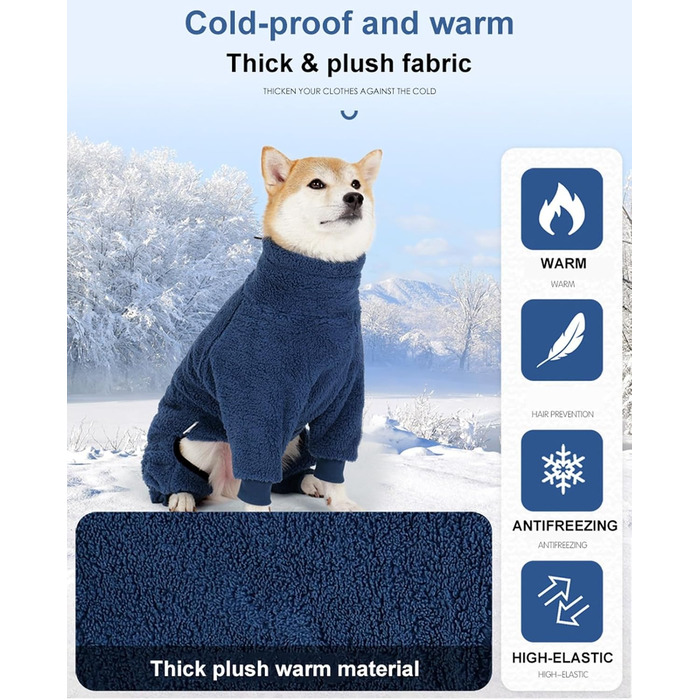 Зимовий теплий одяг для собак, боді для собак з ніжками, регульований зимовий одяг для собак, одяг для собак (червоний, M)