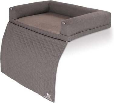 Ортопедичне собаче ліжко Knuffelwuff Yona M-L, 86 x 55 см, сіре - м'яке ліжко для собак великих, середніх та маленьких порід, миється