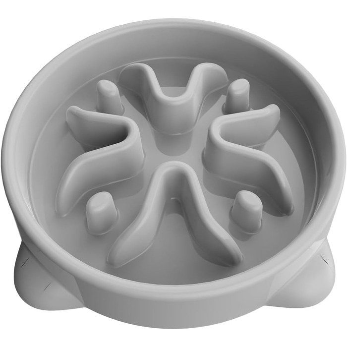 Миска для собак великих порід, антислизька, 27.1 см, сіра