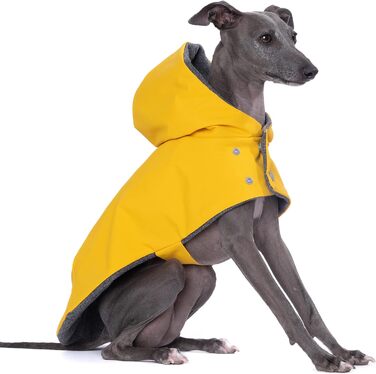 Водонепроникний дощовик Yigi з капюшоном та отвором для шлейки, з флісовою підкладкою, теплий, дихаючий пончо для собак, куртка для італійських віндхундів (X-Large)
