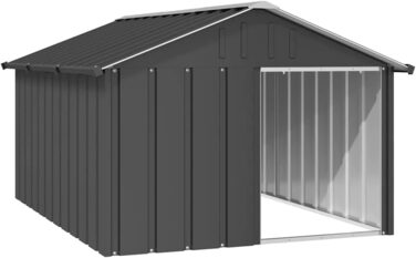 Будка для собаки vidaXL антрацитова 116,5x153x81,5 см, оцинкована сталь