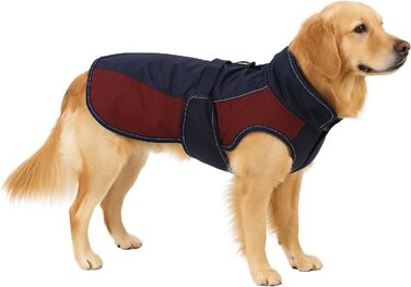 Зимовий теплий нашийник для собак Flamingo Eiberg Kaki & Dunkelblau, 40 см, поліестер, дихаючий, водовідштовхуючий, з PU-покриттям, з бавовняним ремінцем, з отвором для повідка, світловідбиваючий