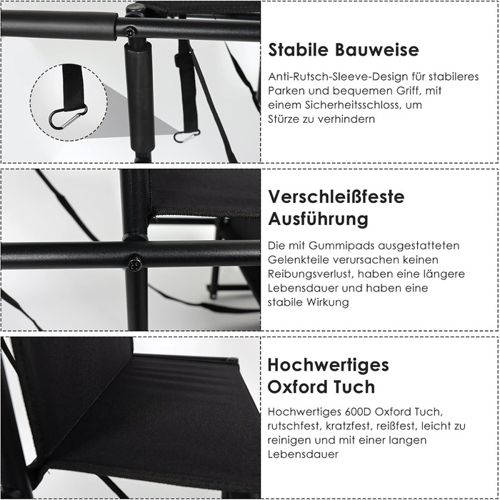 Сходи для собак Caliyo, 4 сходи, авто, до 75 кг, чорний, регульована висота, для великих собак, для авто, диванів та ліжок