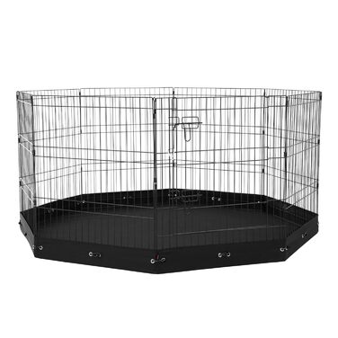 Лягувачка для собак VEVOR, 8 панелей, 76 см x 61 см, металева, складна, з дверцятами та килимком, для собак, котів та інших дрібних тварин