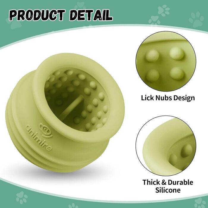 Іграшка-дозатор для собак Eckeri, інтерактивна головоломка для собак, збагачення для собак, іграшка-дозатор з кубиками для собак, безпечний силікон (L, зелений)