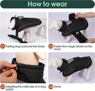 Тепла водонепроникна куртка для собак Kuoser, чорна, розмір M