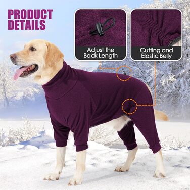 Теплий зимовий теплий флісовий одяг для собак Lianzimau, бордовий колір, розмір XXXL