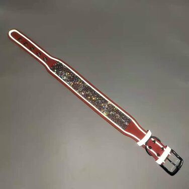 Нашийник для собак Haoyueer з кристалами та стразами, чорний, з м'якої замші, світловідбиваючий, для середніх та великих собак (M: 15-19 см)