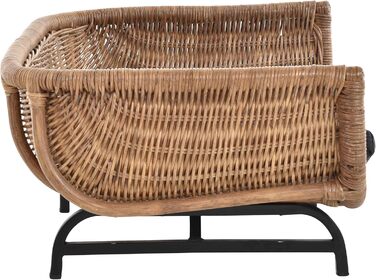 Корзина для собак та котів Retro Design, XL, з подушкою, ротанг, світло-коричневий