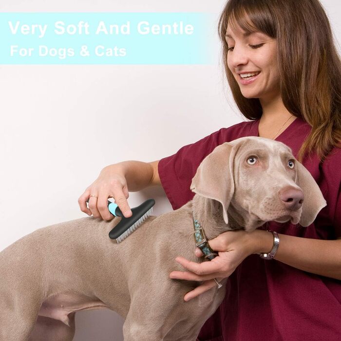 Гребінець для видалення підшерстка у собак, щітка для собак, гребінець для видалення ковтунів, для собак, котів, догляд за тваринами, синій