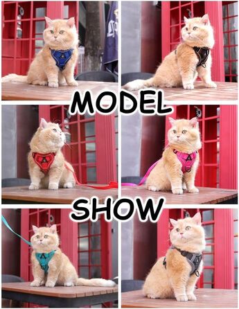 Шлейка для котів Skmeditec Katzengeschirr - безпечна жилетка для великих котів з світловідбиваючими смугами (Medium, Сірий)