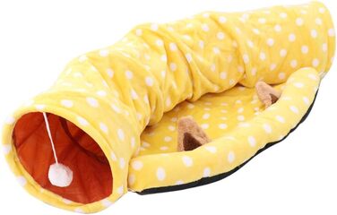 Туннель-ліжко для котів Tubayia, жовтий - іграшка-лежанка для домашніх тварин