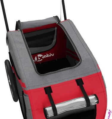 Причіп для тварин Bicycletrailer-9386-dyq-251114 - 134x68x72 см, Червоний та Сірий