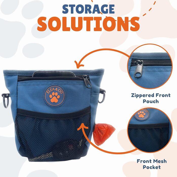 Сумка для ласощів для собак – 4 чашки, сумка для тренування собак з кліпсою, магнітна сумка для ласощів