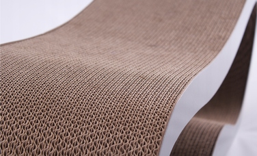 Дряпалка для котів HomeCatty, сіра, до 60 см, картонна, 2 рівні