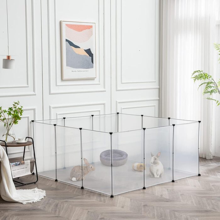 Вольєр для дрібних тварин Brian & Dany, простір для ігор для кроликів, морських свинок, цуценят - 12 панелей, 203 x 101 x 71 см (з воротами)