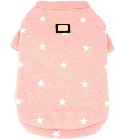 Теплий зимовий пуловер з зірочками для собак середніх та великих порід, м'який фліс, круглий вигин, рожевий колір, розмір 6XL