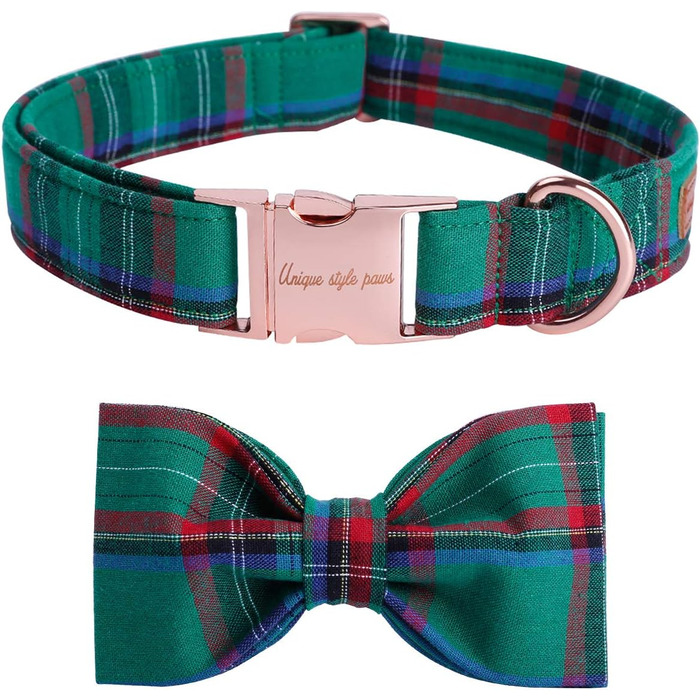 Елегантний нашийник для собак Unique Tyle з клямкою та знімною метеликом, для малих, середніх та великих собак та котів, XX-XL (зелена сітка)
