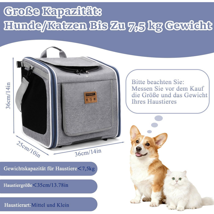 Корзина для собак на велосипед Cnwinu, передня, з 4 дверцятами, сітчастими вікнами, розширювана, складна, для маленьких та середніх собак та котів (не розширюється)