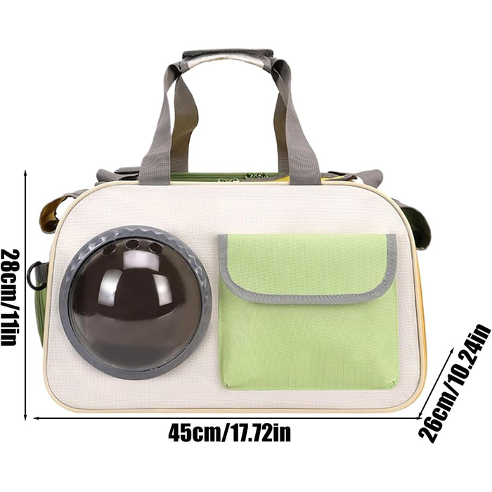 Транспортна сумка для кота Transportbox Katze - складана переноска для кошенят з віконцем, дихаюча сумка-переноска для собак, для подорожей літаком, на природі, кемпінгу, мотоциклі, в авто (зелена)