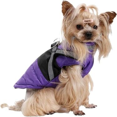 Водонепроникна куртка для собак на зиму, для малих та середніх порід, з кріпленням для повідка, для французьких бульдогів (Хакі, L)