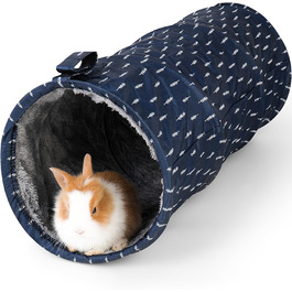 Туннель для морських свинок ONEJU, 2-сторонній, для гри та відпочинку, миючий, з блискавкою, синій