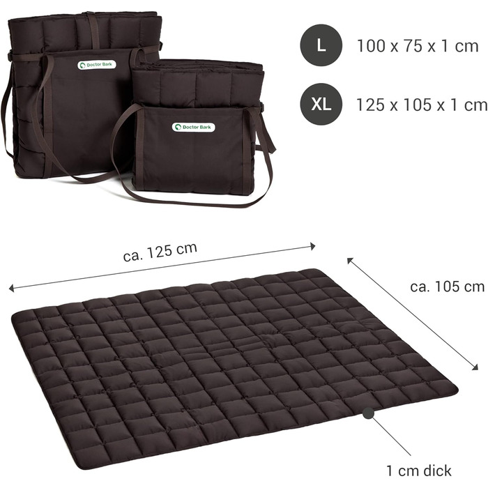 Сумка для подорожей з собакою Doctor Bark: зручна сумка-коврик для власника та улюбленця, підходить для алергіків, прання до 95°C, розміри: X-Large, колір: коричневий