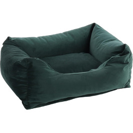 Лежанка для собак Flamingo Elena, зелена, прямокутна, 65x50x20 см, антислизька, миється, м'яка, люкс-дизайн