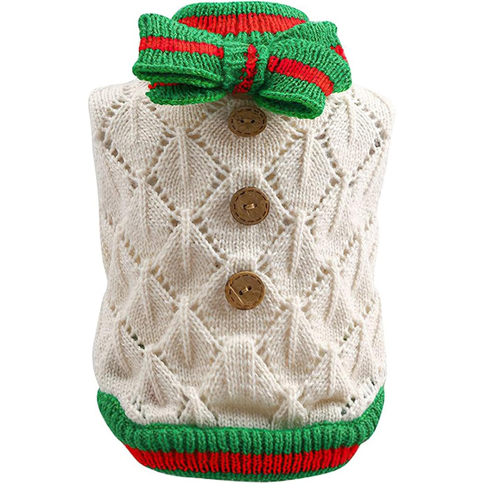 Теплий пуловер Galatée Hautier для котів та собак, зимовий, з принтом кавових смуг (зелений, M)