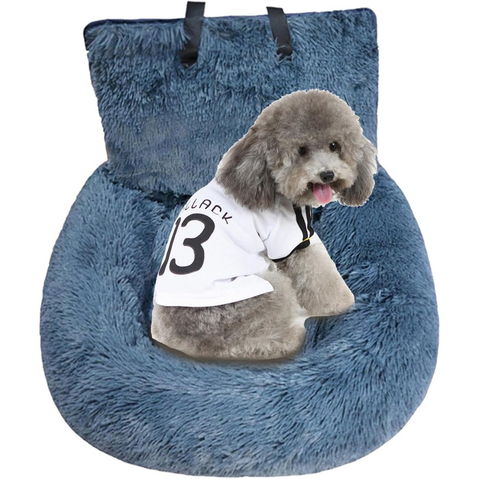 Автокрісло для собак: зручне та безпечне ліжко-крісло для автомобіля. Зручне, м'яке автоліжко для собак, відкидне, тепле, сірого кольору.