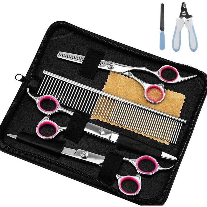 Набір для грумінгу собак та котів: професійні ножиці, тример, щітка, інструменти для стрижки