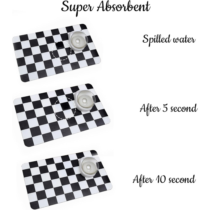 Ralxion Килимок для годування собак, вбираючий, шаховий принт, хакі, бежевий, 30,5 x 16*24 см