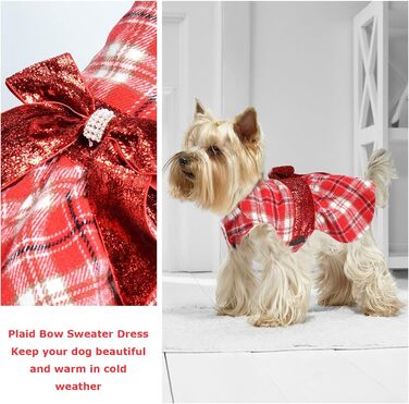 Теплий плед для собак: стильний зимовий плед з червоним візерунком для дрібних собак, цуценят, XS, 1.8-2.7 кг