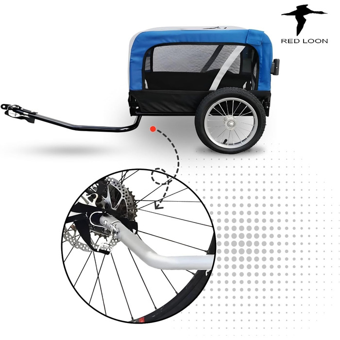 Фаркоп-причіп для собак 2в1 Red Loon Mini - блакитний (з прапорцем)