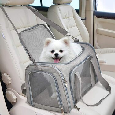 Траспортер для котів та маленьких собак, складаний, для подорожей, сірий