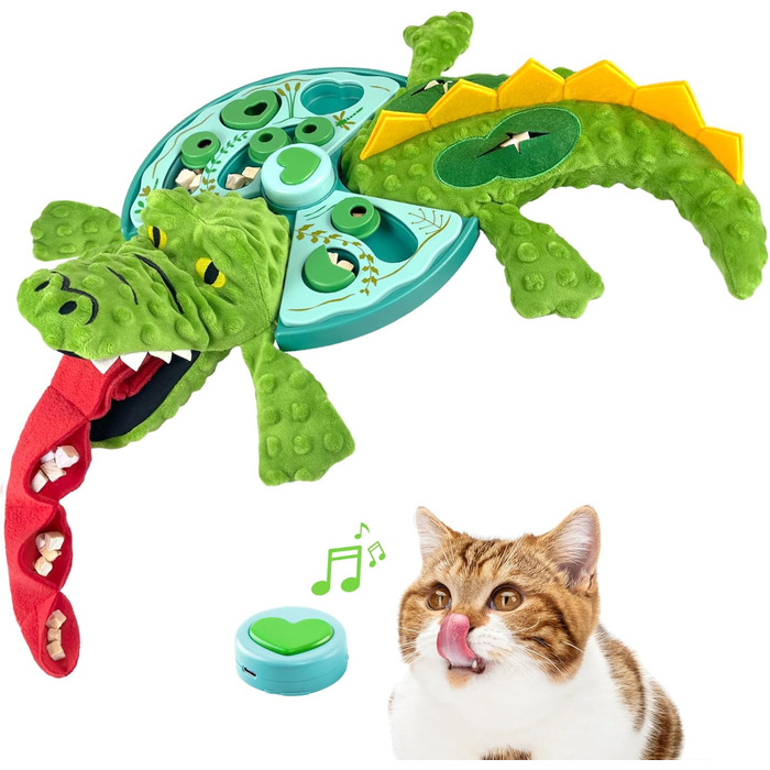 Інтерактивна іграшка для котів Migipaws: килимок-нюхалка, іграшка-крокодил з функцією запису та відтворення, розвиваюча іграшка для кошенят та цуценят
