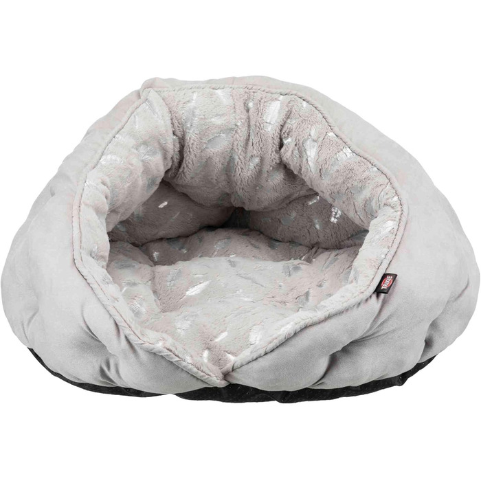 Кукурудзяна лежанка для кота TRIXIE Kuschelhöhle Feder, сіра, L, 30 x 65 x 60 см