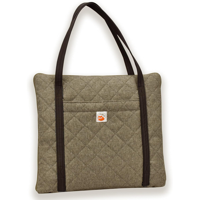 Sleepy Fox® Преміум-дорожнє ліжко для собак - портативний, складаний килимок для годування собак у ресторані з зручними плечовими ременями - красивий та практичний (Новинка! Зшитий стежкою, бежевий, K/M) K/M Новинка! Зшитий стежкою, бежевий