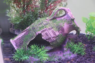Декорація для акваріума AQUA KT, антична грецька ваза, скеля, зламаний бочонок, укриття для риб цихлід, бета, морських і прісноводних акваріумів