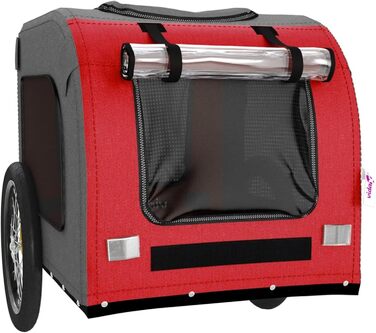 Причіп для велосипеда для собак, червоний та сірий, Oxford-Gewebe & Eisen, модель 93838