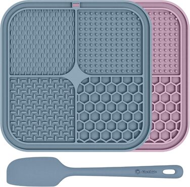 Килимок для собак з присосками, 2 шт. - антистрес, для повільного облизування, навчання, 21.6 x 21.6 см